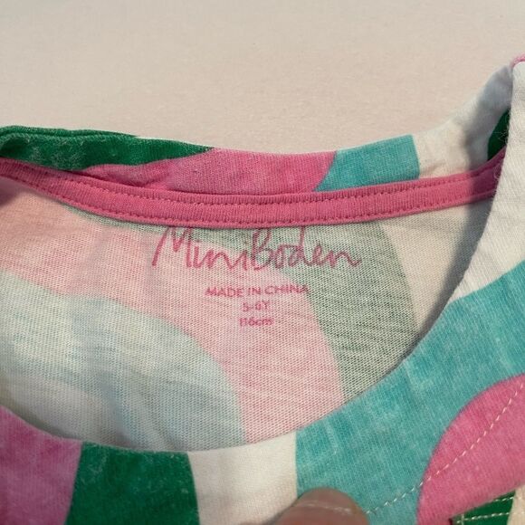 Mini Boden Fun Jersey Dress in Sapling Green Wave Size 5 - 6 Years - Picture 12 of 12